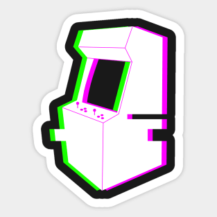 Retro Glitch Arcade Machine Sticker